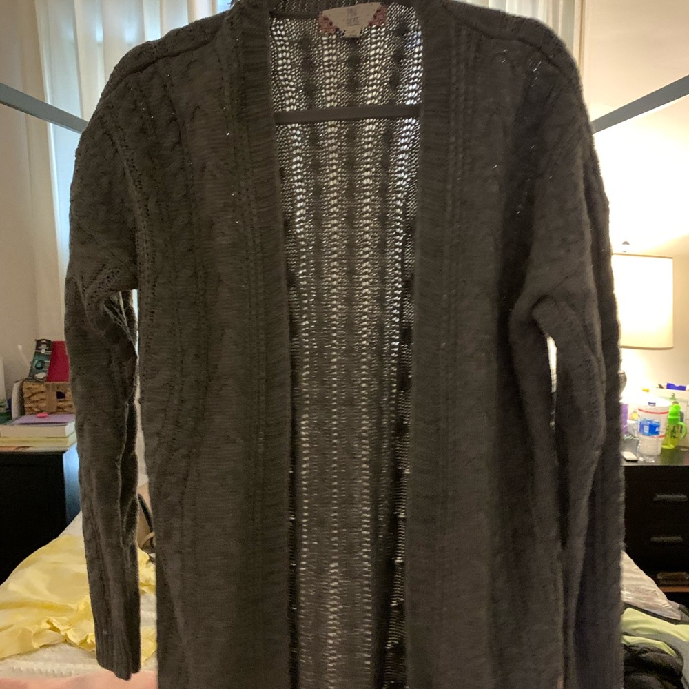Gray cardigan
